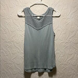 H&M Light Blue Lace Detail Tank Top